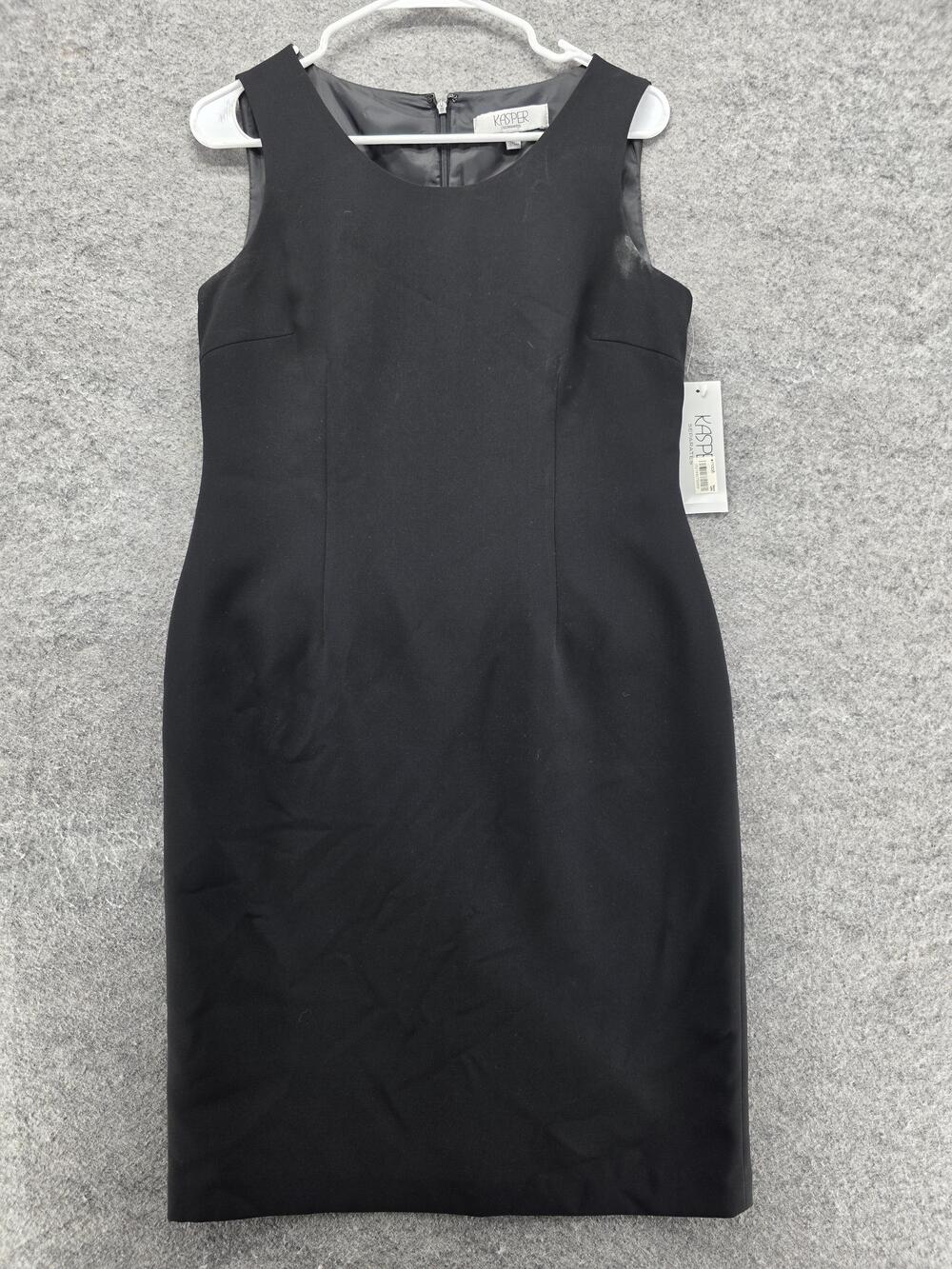 Kasper Dress Womens 6 Black Sleeveless Sheath Career Work Office LBD Dress
